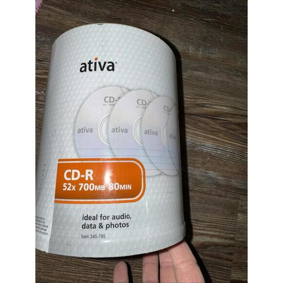New Factory Sealed 100 PK Ativa CD-R 52x 700MB 80MIN - Picture 3 of 10
